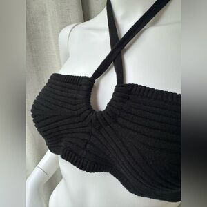 Urban Outfitters Black Ribbed halter top sz Large